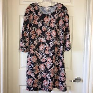 Tacera | Fleece Floral Shift Dress